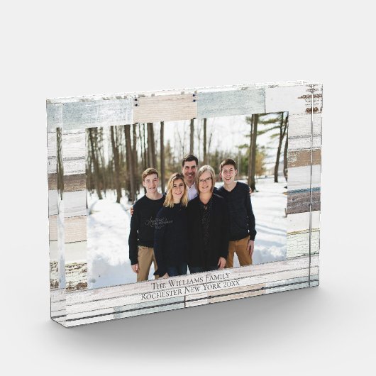 Farmhouse Persoonlijke naam Foto Acrylblok (Links)