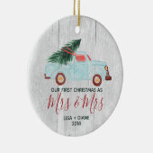 Farmhouse Pickup Truck Rustic Mrs. Gay Pas getrouw Keramisch Ornament (Rechts)