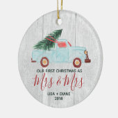 Farmhouse Pickup Truck Rustic Mrs. Gay Pas getrouw Keramisch Ornament (Links)