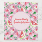 Farmhouse Picnic Watermelon Hearts Pink Gingham Wijn Etiket (Enkel label)