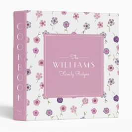 Farmhouse Pink Floral Family Recipbook Cookbook 1" Multomap