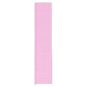 Farmhouse Pink Gingham Check Korte Tafelloper (Voorkant)
