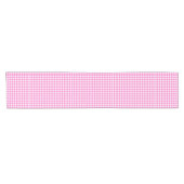 Farmhouse Pink Gingham Check Korte Tafelloper (Horizontaal)