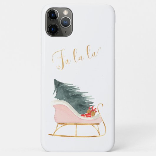 Farmhouse Pink kerst Sleigh Falala Case-Mate iPhone Case (Achterkant)