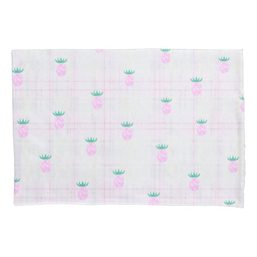 Farmhouse Pink Pineapple  Kussensloop (Voorkant-Links)