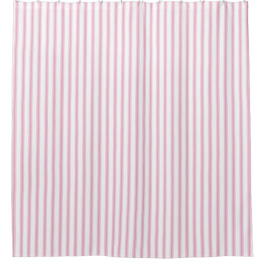 Farmhouse Pink  Ticking Stripe Douchegordijn (Voorkant)