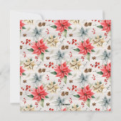 Farmhouse Poinsettia Gold Framed Square kerst Feestdagenkaart (Achterkant)