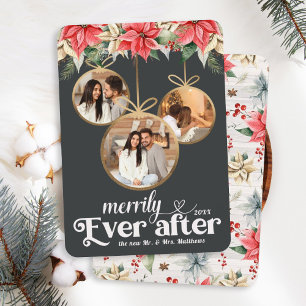 Farmhouse Poinsettia Merrily Ever After Newlyweds Feestdagenkaart