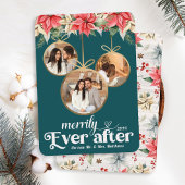 Farmhouse Poinsettia Merrily Ever After Newlyweds Feestdagenkaart