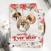 Farmhouse Poinsettia Merrily Ever After Newlyweds Feestdagenkaart