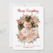 Farmhouse Poinsettia Merry Everything Gem Photo Feestdagenkaart (Voorkant)