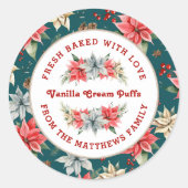 Farmhouse Poinsettia met liefdeskerstmis Ronde Sticker (Voorkant)