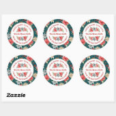 Farmhouse Poinsettia met liefdeskerstmis Ronde Sticker (Vel)