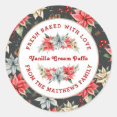 Farmhouse Poinsettia met liefdeskerstmis Ronde Sticker (Voorkant)