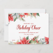 Farmhouse Poinsettia Rustic Chic Kerstmis Feestdagenkaart (Voorkant)