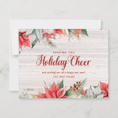 Farmhouse Poinsettia Rustic Chic Kerstmis Feestdagenkaart (Voorkant)