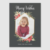 Farmhouse Poinsettia Rustic-kerstfotokaart (Voorkant)