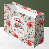 Farmhouse Poinsettia Rustic Merry kerst Wood Groot Cadeauzakje