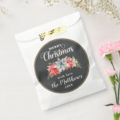 Farmhouse Poinsettia Rustic Merry Kerstmis Bedankzakje (Gezegeld)