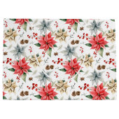 Farmhouse Poinsettia Rustic Merry Kerstmis Groot Cadeauzakje (Achterkant)