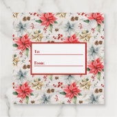 Farmhouse Poinsettia Rustige kerstcadeautags Bedankjes Labels (Achterkant)