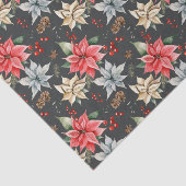 Farmhouse Poinsettia Waterverf Winter Foliage Tissuepapier (Detail)