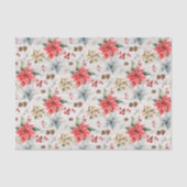 Farmhouse Poinsettia Wood & Winter Foliage Tissuepapier (Voorkant)
