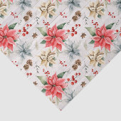 Farmhouse Poinsettia Wood & Winter Foliage Tissuepapier (Detail)