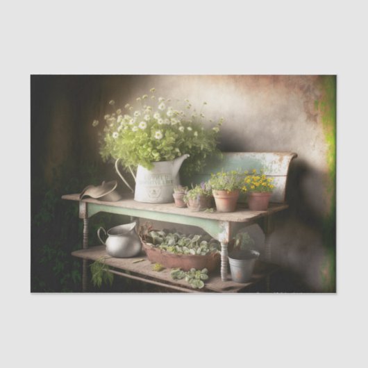 Farmhouse Potting Bench Tissuepapier (Voorkant)