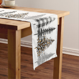 Farmhouse Pset and Animal Print Kerstboom Korte Tafelloper