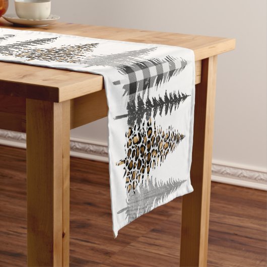 Farmhouse Pset and Animal Print Kerstboom Korte Tafelloper (Voorbeeld)