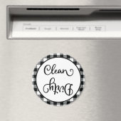 Farmhouse Pset Black White Clean Dirty Dishwasmach Magneet (Insitu (Vaatwasser))