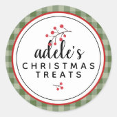 Farmhouse Pset Kerstbehandelingen Gepersonaliseerd Ronde Sticker (Voorkant)