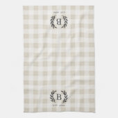 Farmhouse Pset Laurel Monogram & Jaar gevestigd Theedoek (Verticaal)