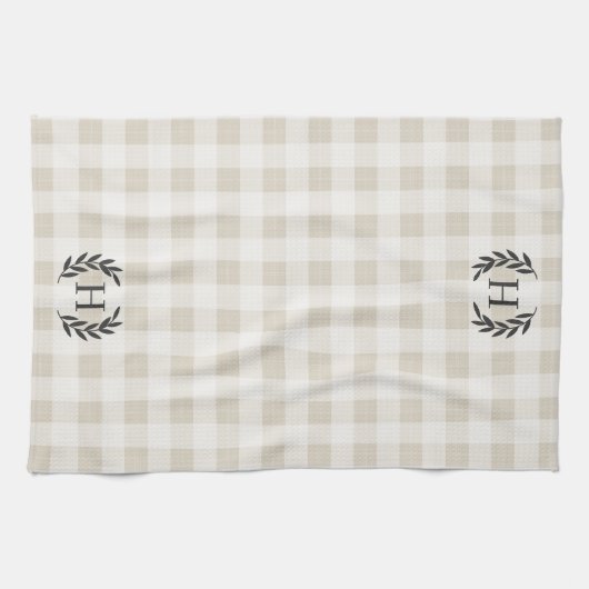 Farmhouse Pset Laurel Monogram Theedoek (Horizontaal)