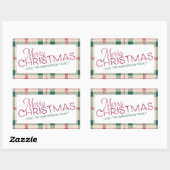Farmhouse Pset Merry Kerstfamilie Naam Rectan Rechthoekige Sticker (Vel)