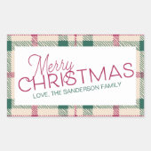 Farmhouse Pset Merry Kerstfamilie Naam Rectan Rechthoekige Sticker (Voorkant)