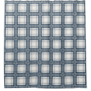 Farmhouse Pset, Navy Blue, Slate, Grey, Cream Douchegordijn