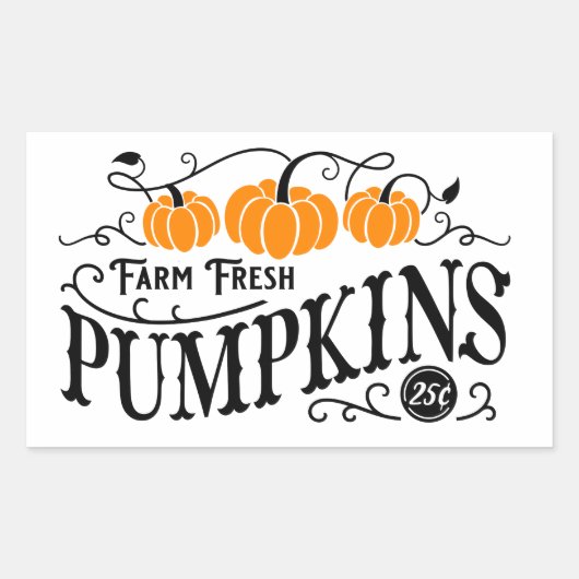 Farmhouse Pumpkin Patch Rechthoekige Sticker (Voorkant)