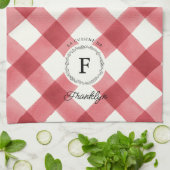 Farmhouse Red Buffalo check Persoonlijke familie Theedoek (Gevouwen)