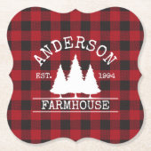 Farmhouse Red Buffalo Kartonnen Onderzetters (Voorkant)