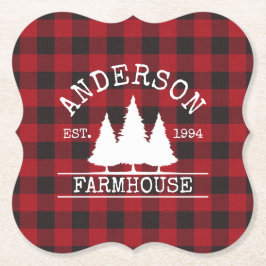 Farmhouse Red Buffalo Kartonnen Onderzetters