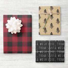 Farmhouse Red Buffalo kerstmis Inpakpapier Vel