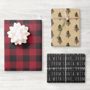 Farmhouse Red Buffalo kerstmis Inpakpapier Vel