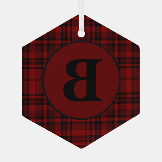FARMHOUSE RED GINGHAM CHECKERED PLAID GLAS ORNAMENT (Achterkant)