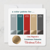 Farmhouse Red & Gold kerstkleurenpalet Kaart (Voorkant)