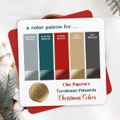 Farmhouse Red & Gold kerstkleurenpalet Kaart