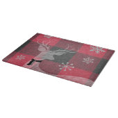 Farmhouse Red & Grey Buffalo Deer Snowflake Snijplank (Hoek)