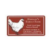 Farmhouse Red Hen Ei Karton Etiket (Voorkant)