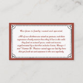 Farmhouse Red Vintage Hen Egg Visitekaartje (Achterkant)